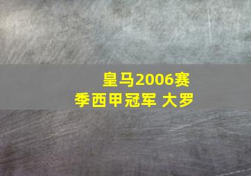 皇马2006赛季西甲冠军 大罗